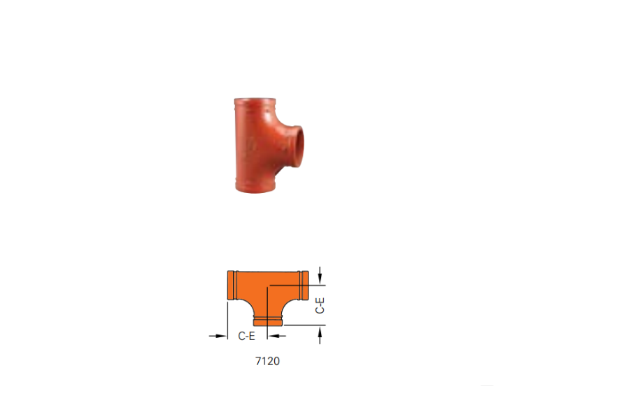 7120 Tee
Ductile Iron Grooved Fitting