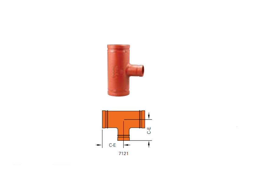 7121 Reducing Tee
Ductile Iron Grooved Fitting