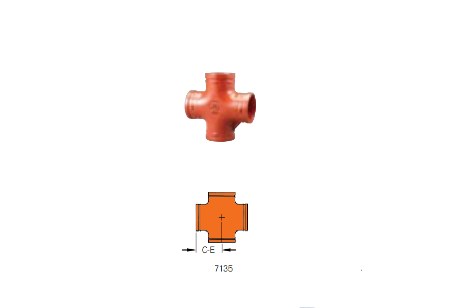 7135 Cross
Ductile Iron Grooved Fitting