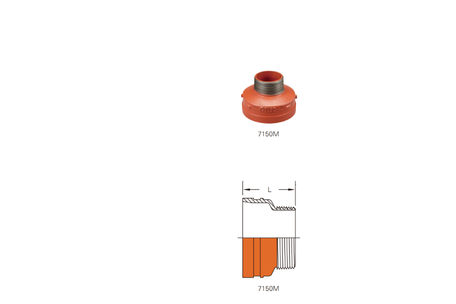 7150M Reducing Nipple (GR X MT)
Ductile Iron Grooved Fitting